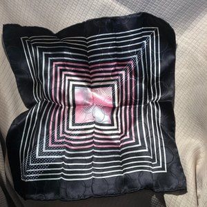 Men's pocket square in black, pink and white